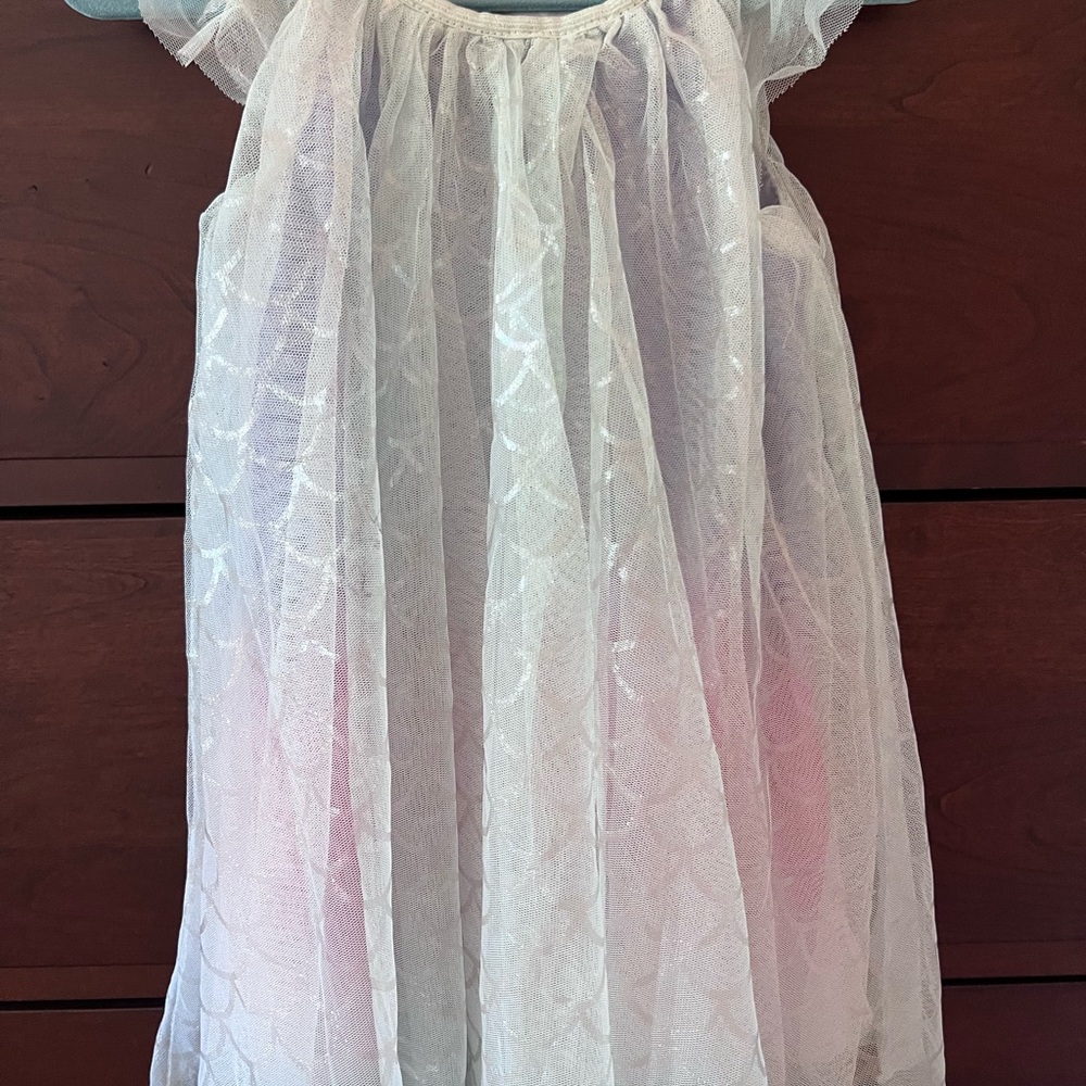 Zunie Mermaid Teal Tulle Girls Dress with Pink Lining Sz 3T